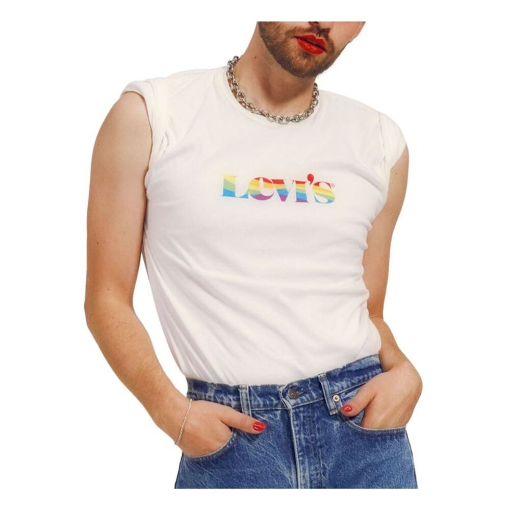 NWT LEVI'S Mens Pride Community White Logo Graphic Jersey Jersey Shirt M